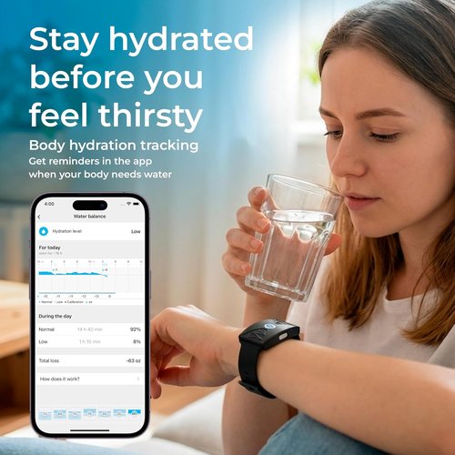HEALBE Calorie Tracker - Smart Band for Automatic Calorie Intake | 24/7 Heart Rate, Waterproof, App-Connected