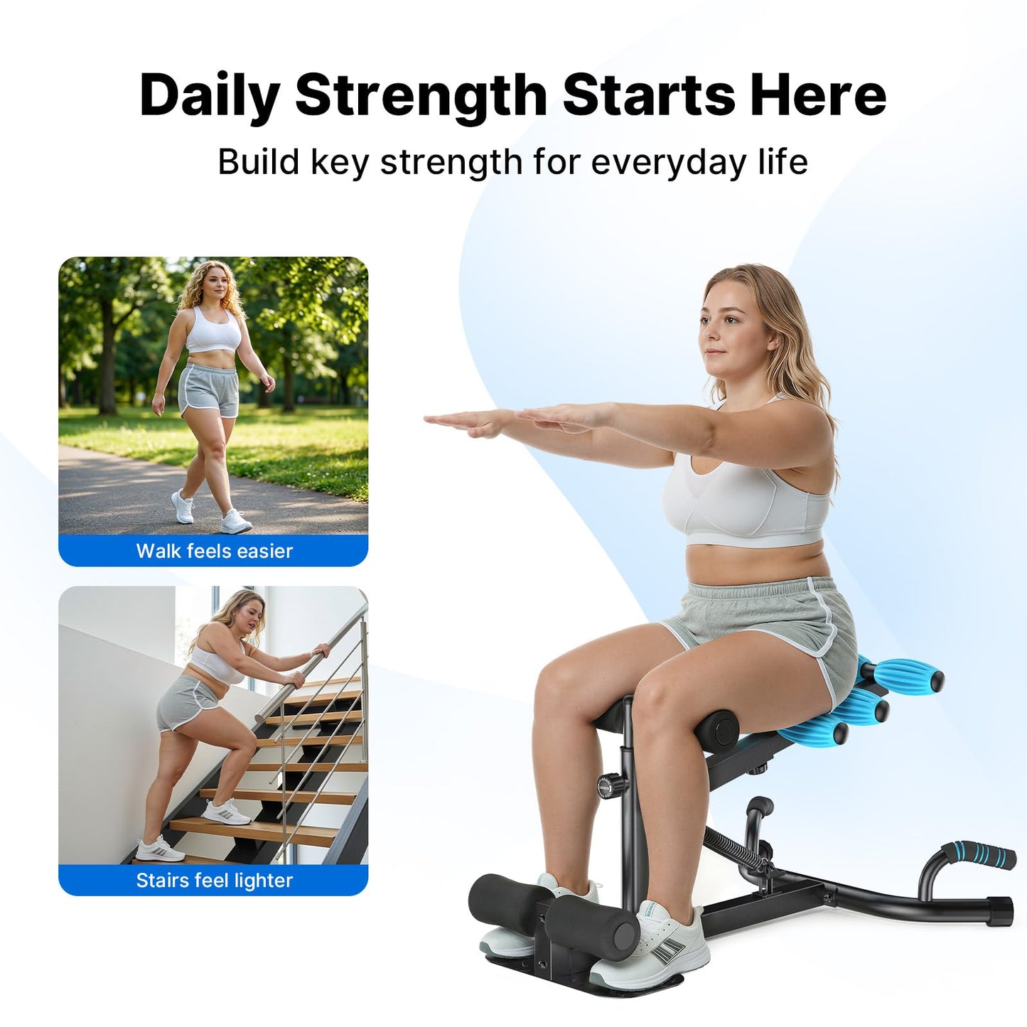 MERACH Upgrade Deep Squat Machine for Overweight, Dual Spring Assist& 350LB Weight Capacity, Glute Trainer Machine, Easy Setup & Leg Home Workout Machine