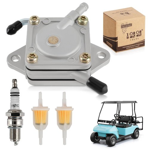 10L0L Golf Cart Fuel Pump for Club Car DS Precedent 1984-up Gas with 290FE 350FE Kawasaki Golf Cart Engine, Gas Pump Impulse Kit 1014523 1014524 S 5136 FP002
