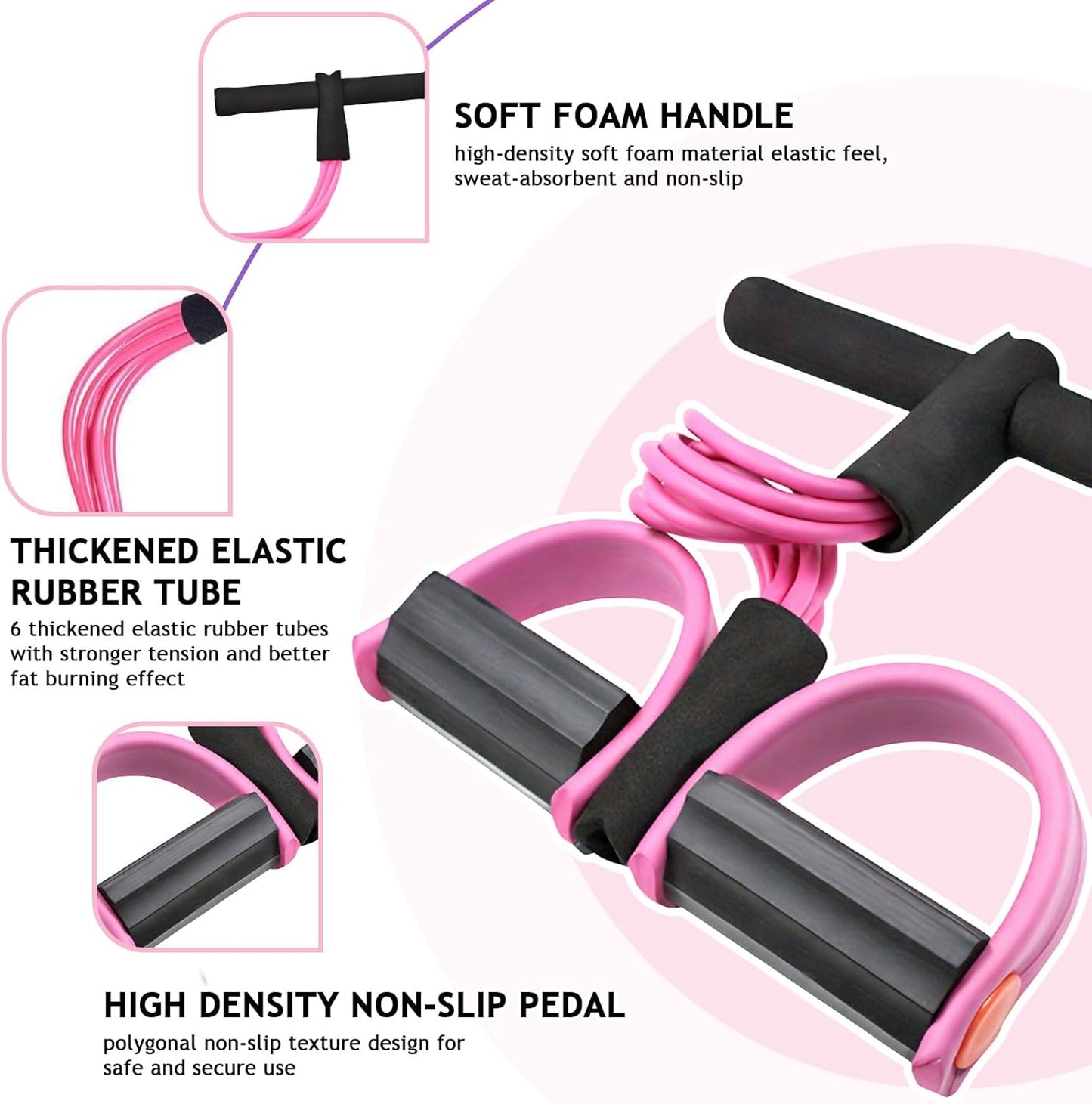 Skiennix 6-Tube Tension Rope - Multifunctional Elastic Yoga Resistance Band for Full-Body Stretching