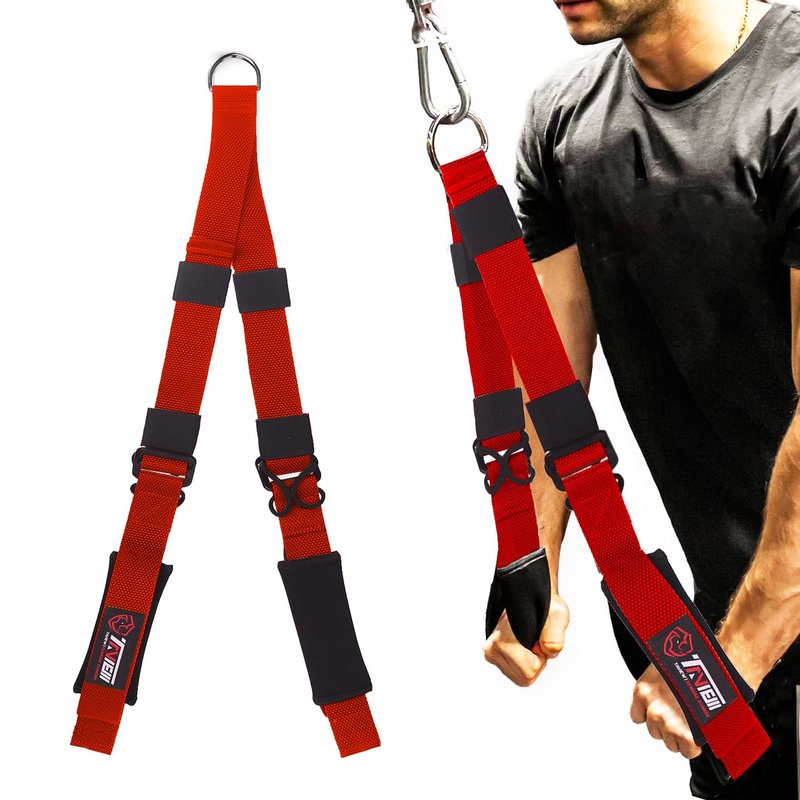 TAVIEW Tricep Rope Adjustable Cable Attachment (13-28 inches),Tricep Pull Down Rope Extension Straps Cable Crossover Accessories (Adjustable Length
