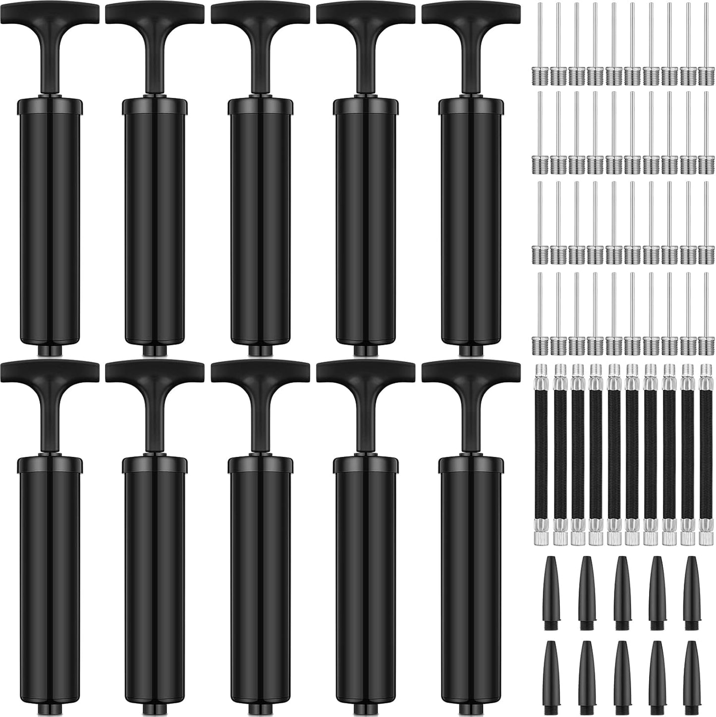 Reginary Ball Pump Set - 10 Pcs with Needle & Extension Hose for Basketball, Football, Soccer, Volleyball