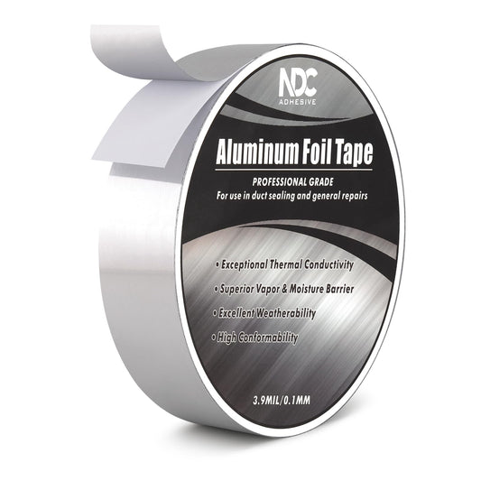 Aluminum Foil Tape 1" x 164Ft Premium Duct Tape Heavy Duty High Temperature HVAC Waterproof Ducting Dryer Vent Insulation Adhesive Tape for Ductwork Sealing Metal Repairing HVAC Air Ducts Insulation