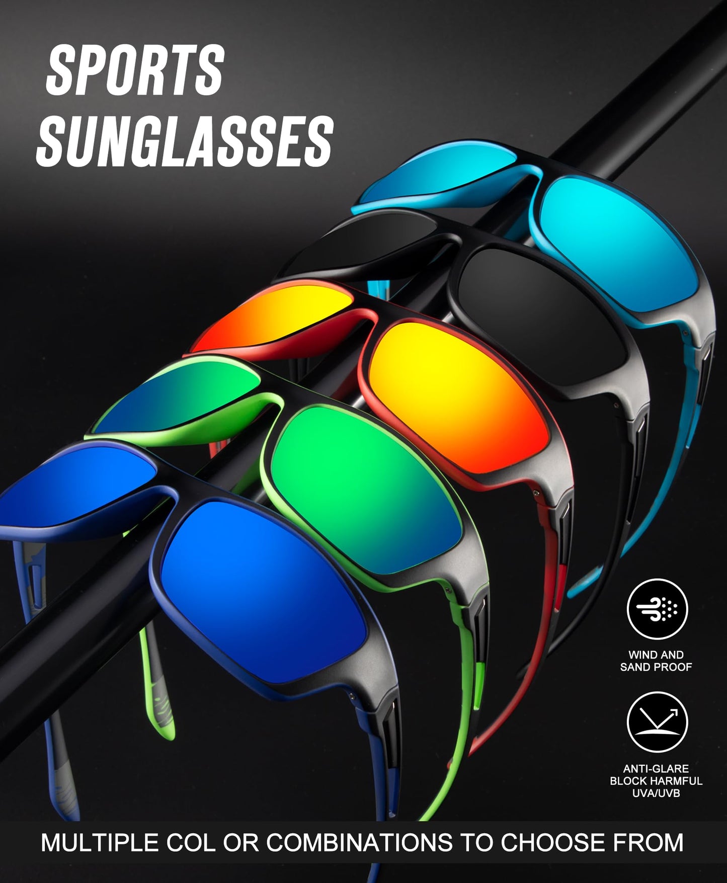 KALIYADI Polarized Sunglasses Men, Mens Sunglasses Polarized UV Protection for Driving Cycling Fishing