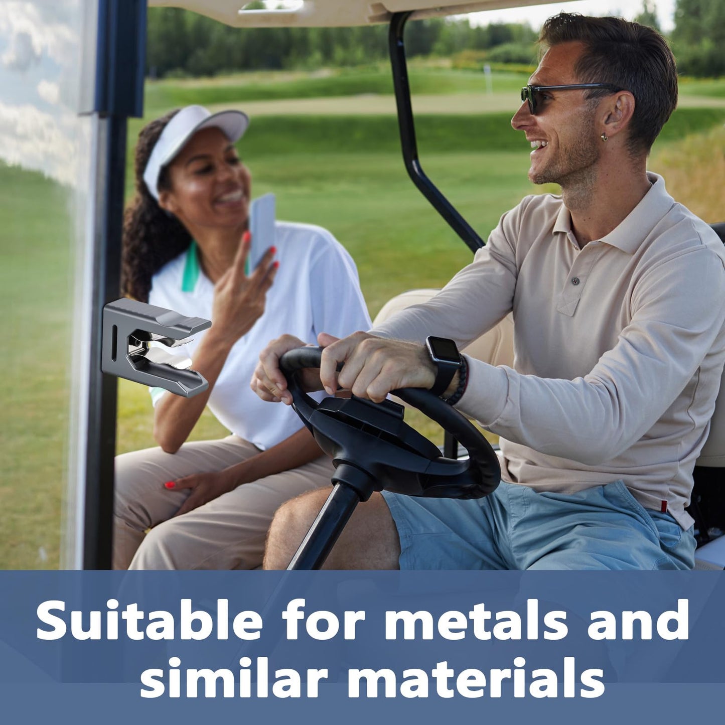 Lifarsculp Magnetic Holder for Golf Carts, Sturdy Aluminum Alloy & Stainless Steel. Secures Gear on Golf Carts, Beach Chairs, Fishing Rods, Boats, Patio & More!