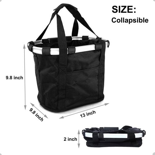 Mkuero Knee Scooter Basket Accessory with Handle, Quick Release Removable Cloth Basket for knee scooter front - Fits Most Knee Scooter Walker Models