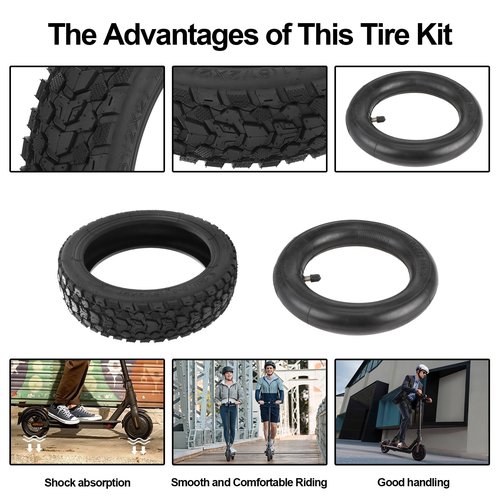 aibiku 50/75-6.1 Off-road Tires with Thickened 8 1/2 x 2 Inner Tube for Xiaomi M365, Pro, Gotrax, 8.5 Inch Scooter Tires, Scooter Accessories (2 Sets)