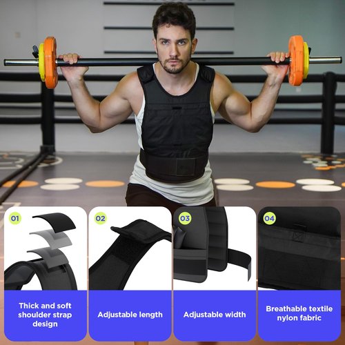 M Mike Sport Adjustable Weighted Vest Men 13-22lbs Body Weight Vests Fast Adjust Weight Vest for Women Workouts Equipment for Strength Training Running (Adjustable 13~22LB)