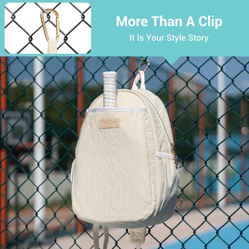 VELADAY Pickleball Bag for Women, Quilted Stylish Sling Bag, Adjustable Shoulder Strap, 2 Storage Compartment Holds Paddles, Balls,Shoes,Beige