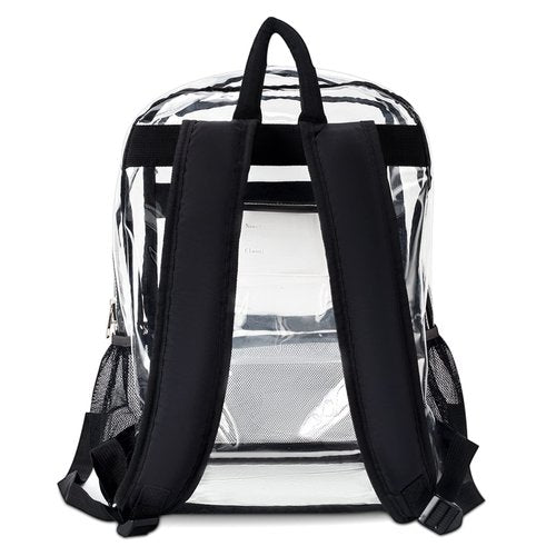 KekeInt'l Clear Backpack Heavy Duty PVC Clear Backpack, 40lbs(Black)