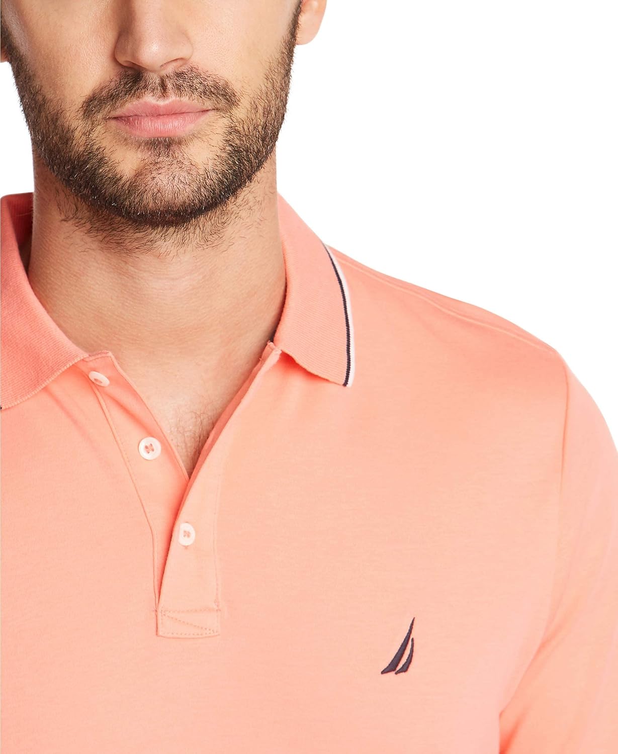 Nautica Classic Fit Polo Shirt - Short Sleeve Dual Tipped Collar | Stylish Comfort for Men