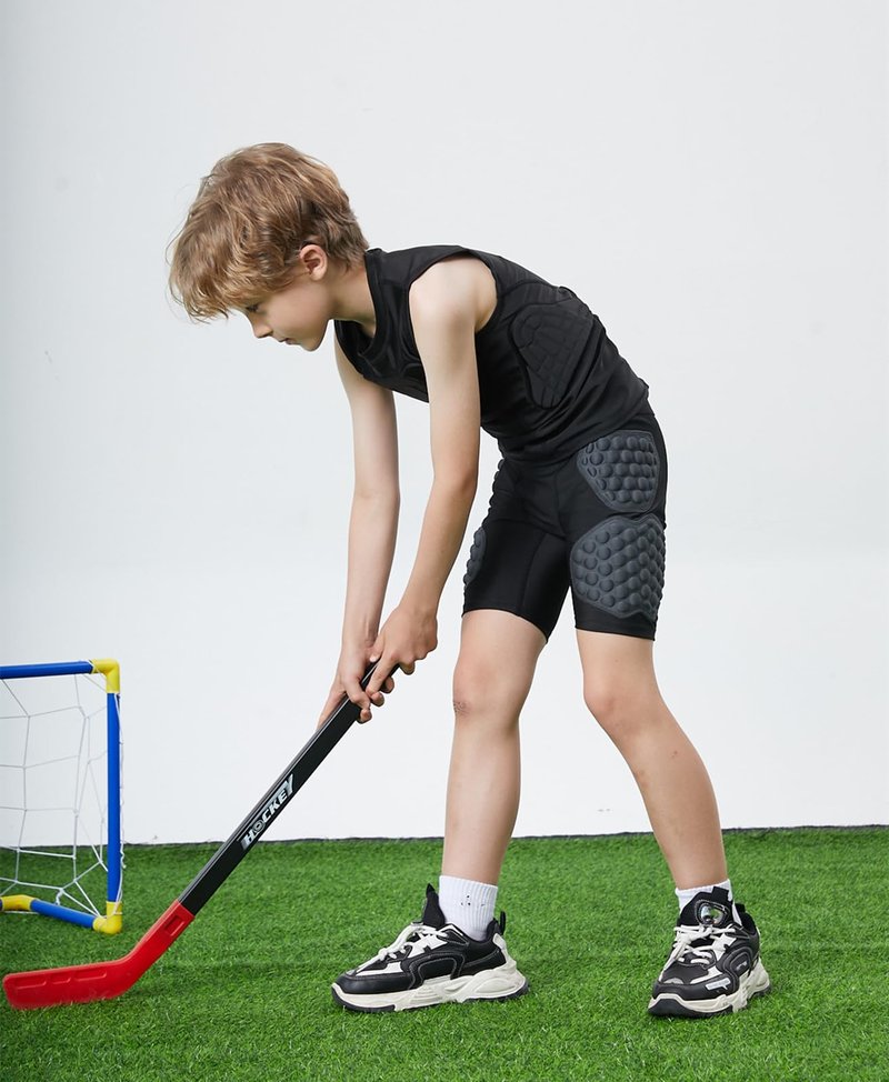 STONEKISS Padded Football Shorts for Youth Boys and Girls, Snowboard Impact Shorts for Skate, Hockey, Rugby YS