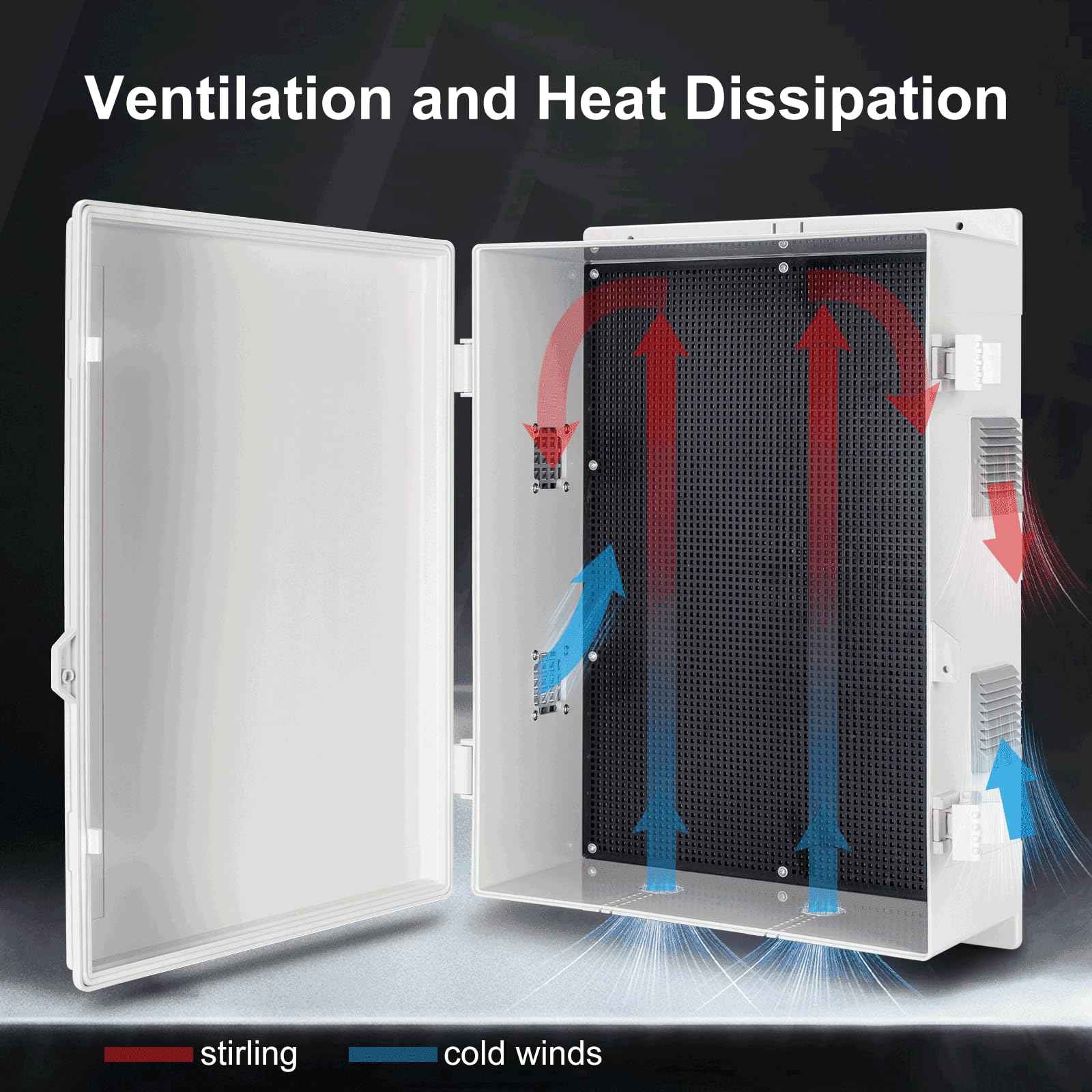 Namunanee Outdoor Electrical Junction Box, ABS Water Resistant Enclosure with Internal Mounting Panel & Hinged Cover (18.1" H* 12.6" L* 4.3" W)