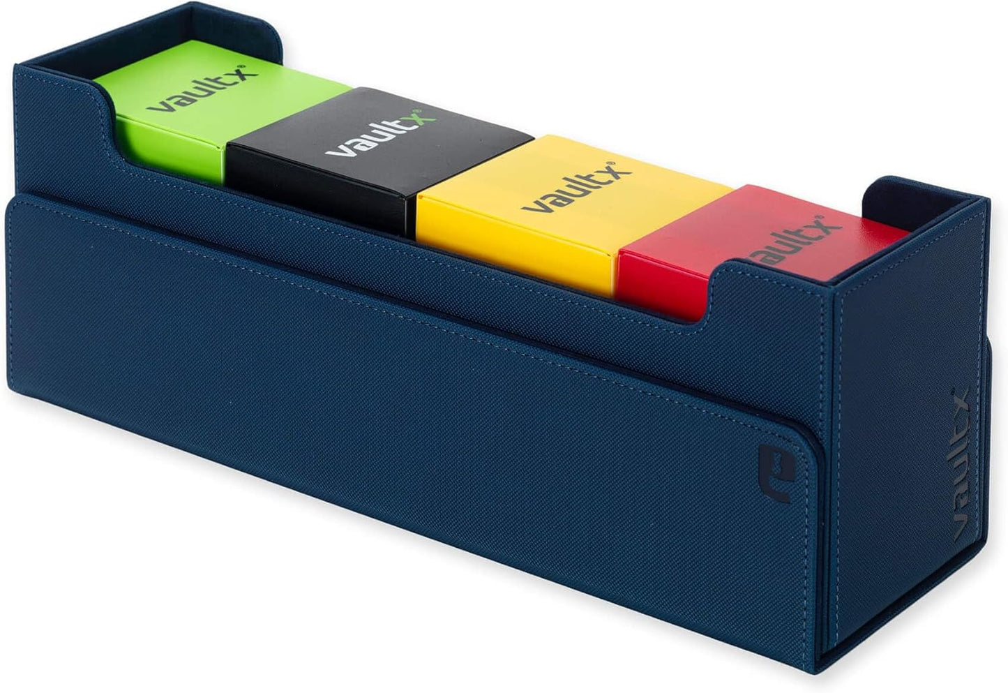 Vault X Trading Card Storage Box - Premium Exo-Tec Material, Detachable Magnetic Lid & Dividers | Organize TCG & Sports Cards (Blue)