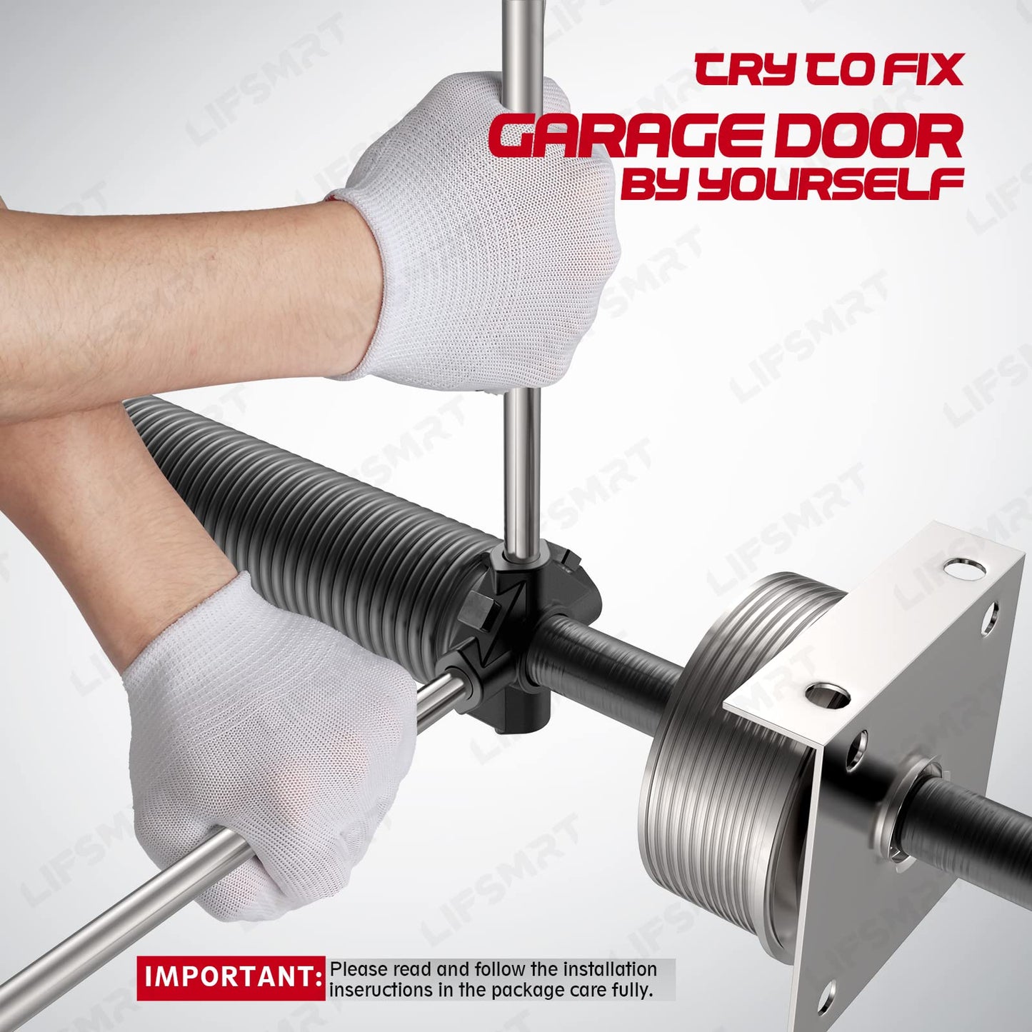 Pair of 2" Garage Door Torsion Springs Replacement Set with Winding Bars, Upgrade Precision Aluminum Stationary&Winding Cones,for Family Replacement and Installation,MIN 18,000 Cycles(0.234x2''x30'')