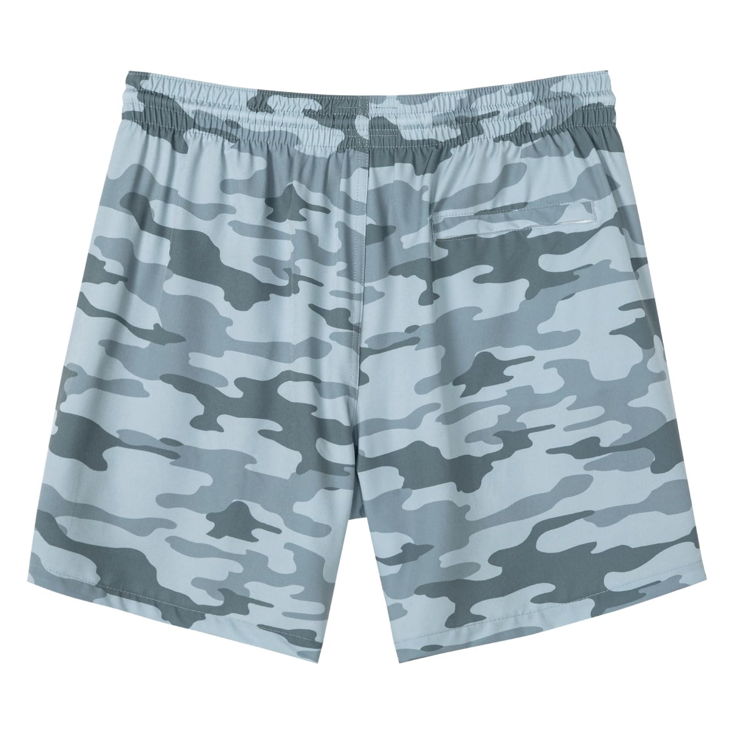 SURF CUZ Mens Swim Trunks with Compression Liner Quick Dry Swim Shorts 7" Swimming Trunks Stretch Bathing Suit 7 Inch,Grey Camouflage,L