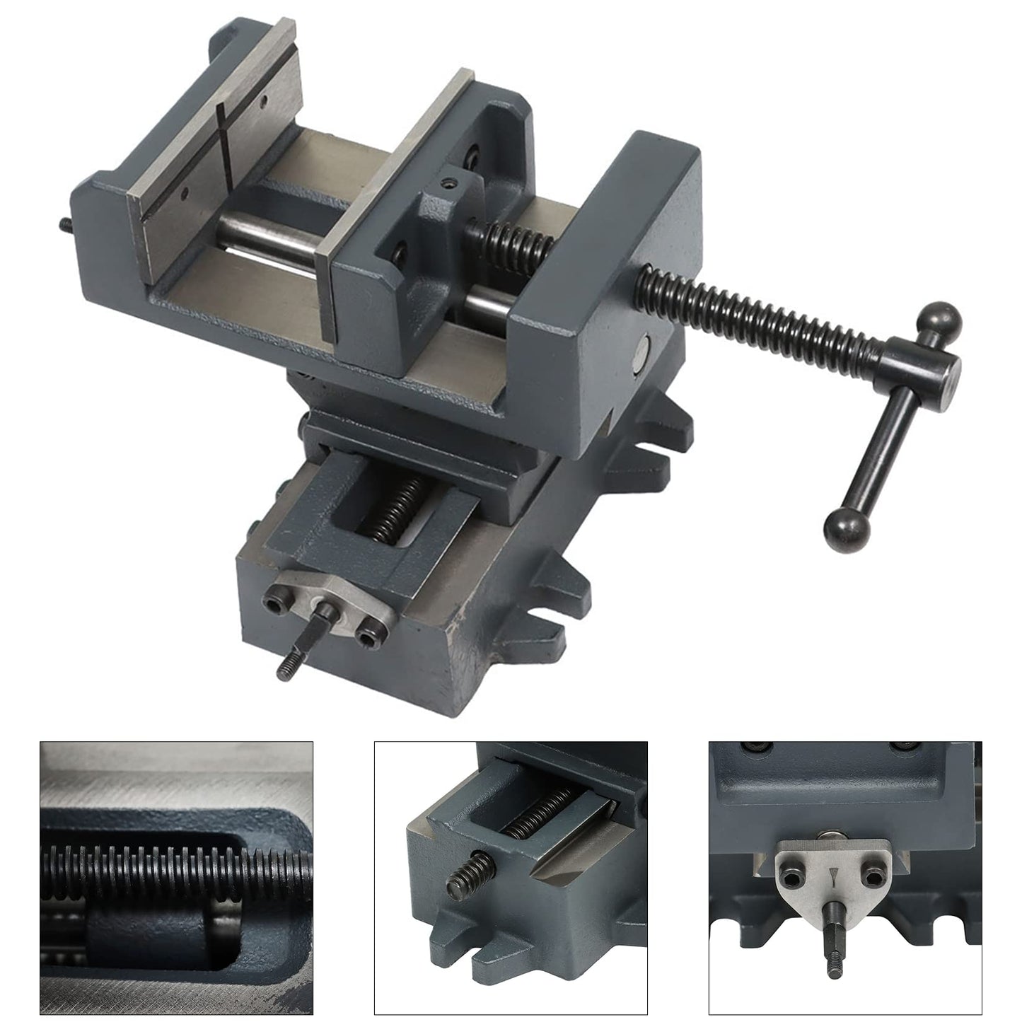 findmall 4 Inch Cross Slide Drill Press Heavy Duty Benchtop Cross Slide Vise X-Y Compound Vise Fit for CNC Milling Machine, Drilling Machine and other Mechanical Equipment