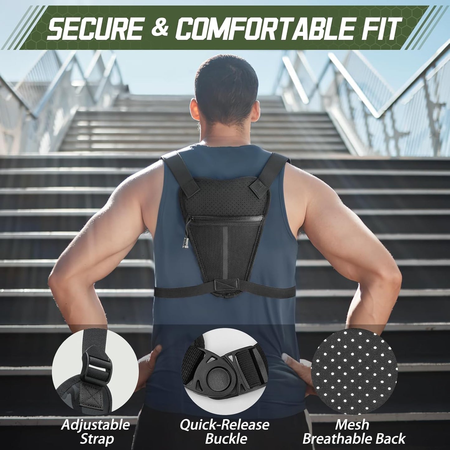 OCKLILY Chest Bag - Versatile Outdoor Sports Vest for Running, Cycling, Hiking | Unisex Design