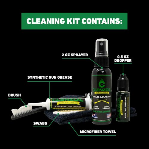 Clenzoil Field & Range Essentials Combo Kit | All-in-One Gun Cleaning & Lubrication Set - Includes Microfiber Towel & Pump Sprayer