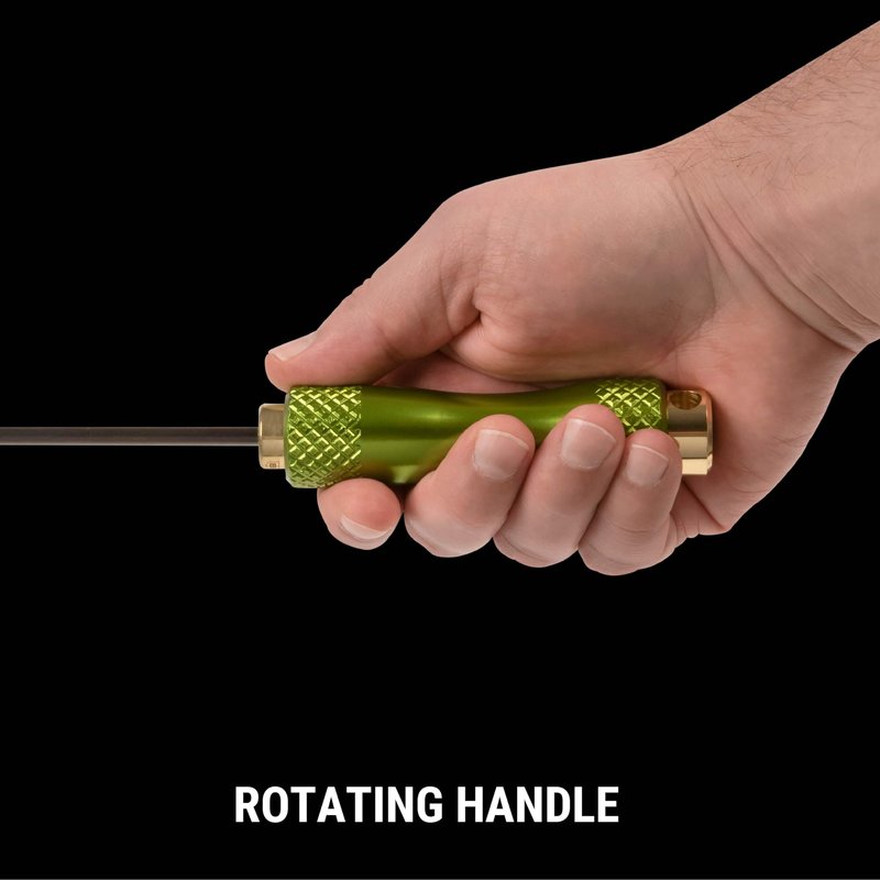 Breakthrough Clean Technologies 12" Carbon Fiber Cleaning Rod - Non-Abrasive Bore Protection with Rotating Ergonomic Aluminum Handle - Fits .22 to .50 Caliber & 5mm - Standard 8-32 Threading