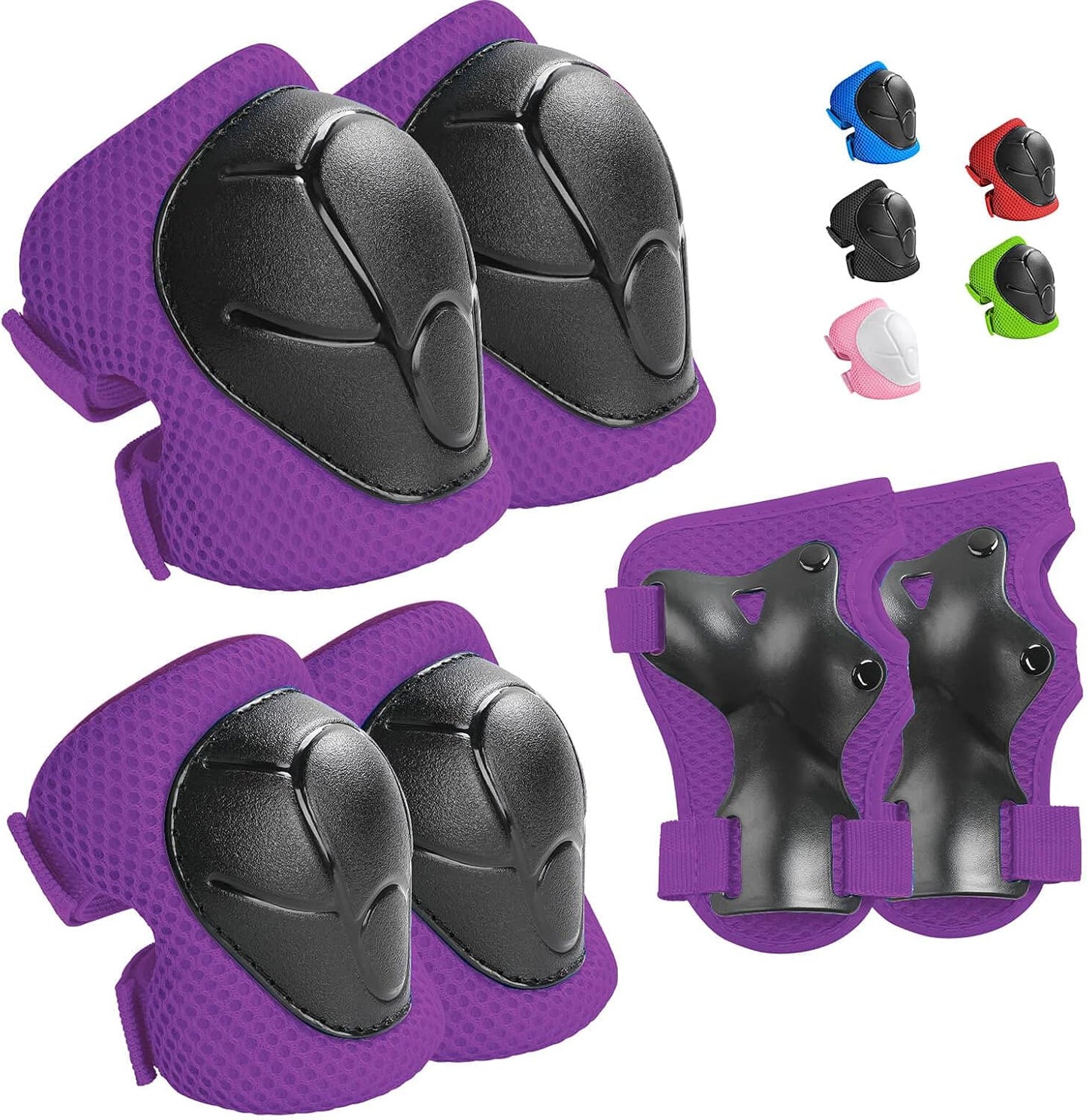 Wemfg Kids Protective Gear Set - Knee Pads, Elbow Pads & Wrist Guards for Ages 3-14 | Ideal for Skating & Cycling
