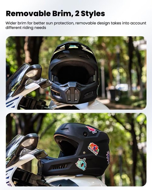 ILM Youth Dirt Bike Helmet - Stylish Stickers & Goggles Included | DOT Certified MT601Y