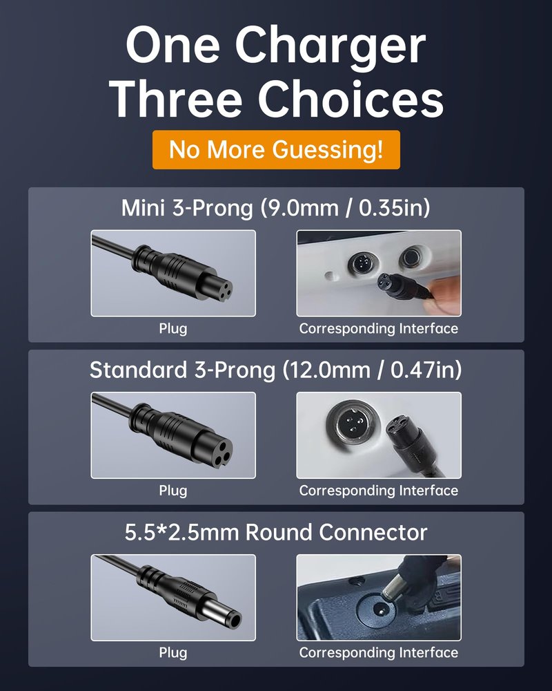 VHBW 29.4V Charger for 24V / 25.2V / 25.6V / 25.9V Lithium Battery Scooters & Balance Bikes, LED Charging Indicator (Not for 36V / 42V Systems)