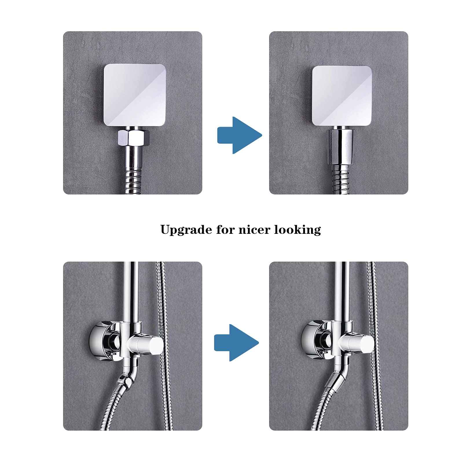 BRIGHT SHOWERS Shower Hose For Hand Held Shower Heads, 96 Inches Cord Extra Long Stainless Steel Hand Shower Hose, Ultra-Flexible Replacement Part with Brass Insert, Chrome