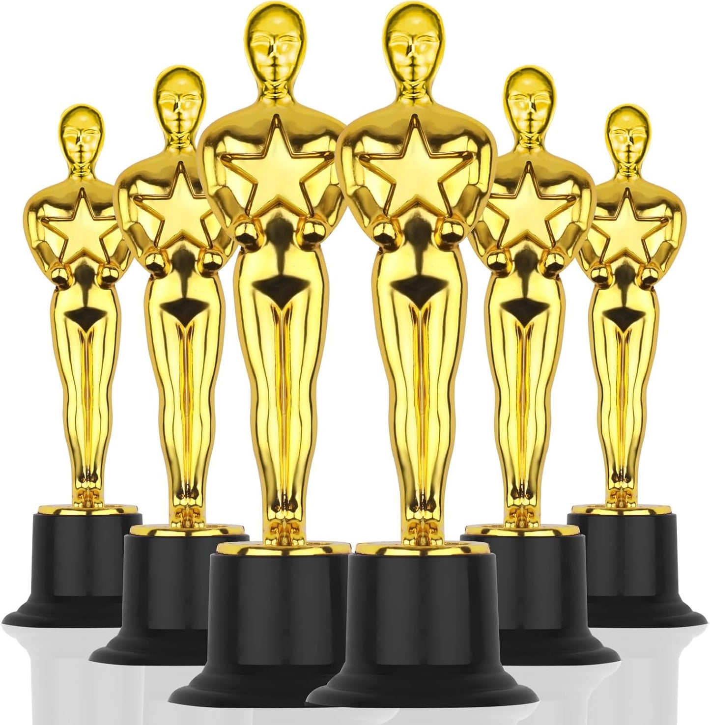 WINKIO Gold Award Trophies - Pack of 6 Mini Plastic Statues for Competitions & Events