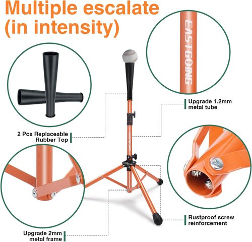 Eastgoing Heavy Duty Baseball Batting Tee - Adjustable Height | Portable & Collapsible for All Ages