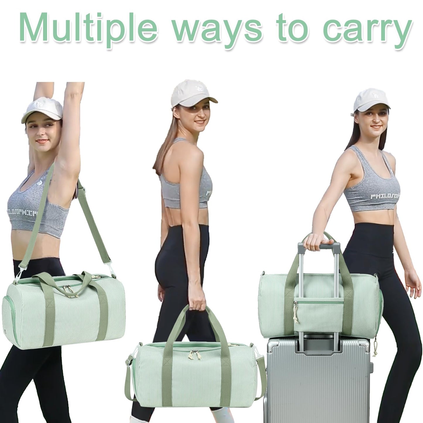 BLUBOON Duffle Bag Girls Kids Cute Gym Bag with Shoes Compartment & Wet Separation Waterproof Sports Overnight Travel Bag