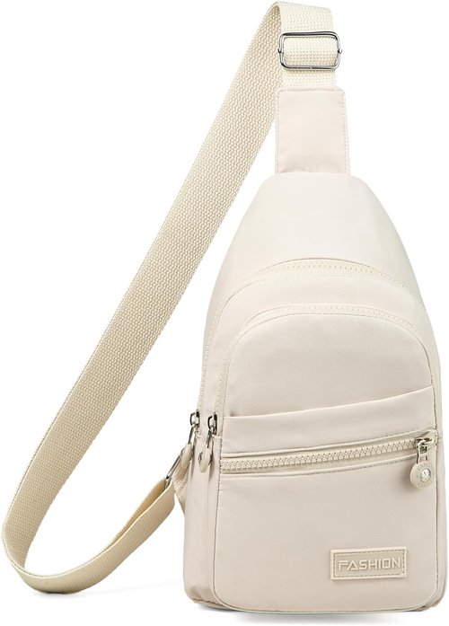 Banelu Sling Bag - Small Crossbody Backpack for Men & Women | Ideal for Outdoor Sports & Hiking - Beige