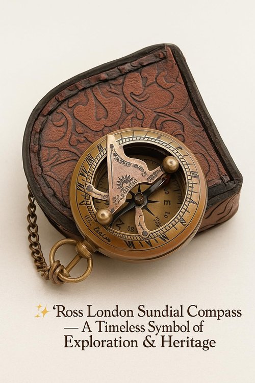 Brass Sundial Compass – Fully Functional Handmade Nautical Navigation Compass, Antique Maritime Decor, Personalized Gift for Husband or Traveler
