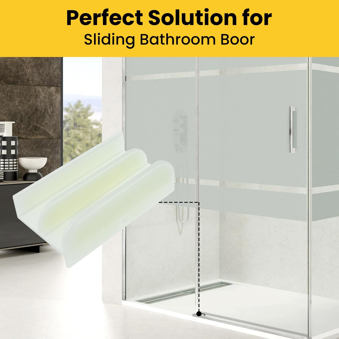 HONSNKS 2 Pcs M6219 Sliding Shower Door Bottom Guide, Plastic Shower Door Guide with 1/2 in Channel, Glass Shower Door Track Guide for Sliding Shower Door (Top Hung) Tub Enclosure Systems