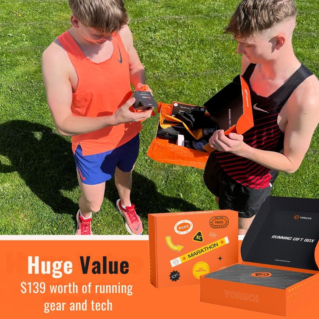 Vorlich Ultimate Running Gift Bundle - 13-Piece Running Gift Box with Race Bib & Medal Display