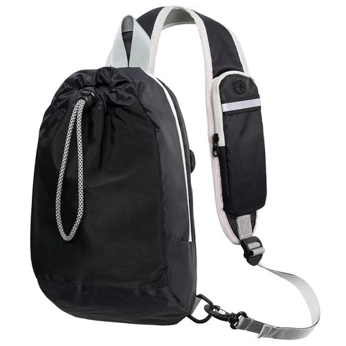 WEEKANDIGO Water Bottle Holder Sling Bag 3L Chest Pack, Waterproof Lightweight Quick-Dry Daypack for Hiking Cycling Travel (Black)