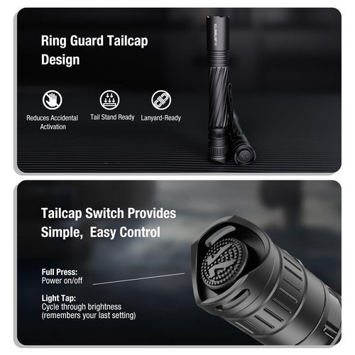 klarus P2 Tactical Pen Light: 1000 Lumens, 886ft Throw – 2AA or USB-C Rechargeable (Battery Included), IPX8 Waterproof, Small EDC Flashlight for Pocket, Office, Home, Security
