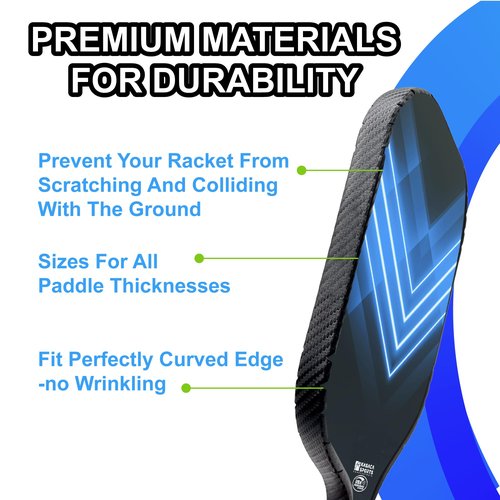 KASACA Pickleball Paddle Edge Guard Tape-2 Pack for 16mm & 13mm Paddles – 3K PU Interwoven Texture – No Wrinkling, Protective Tape for Edgeless & Edge-Guarded Paddles for Curved Edges