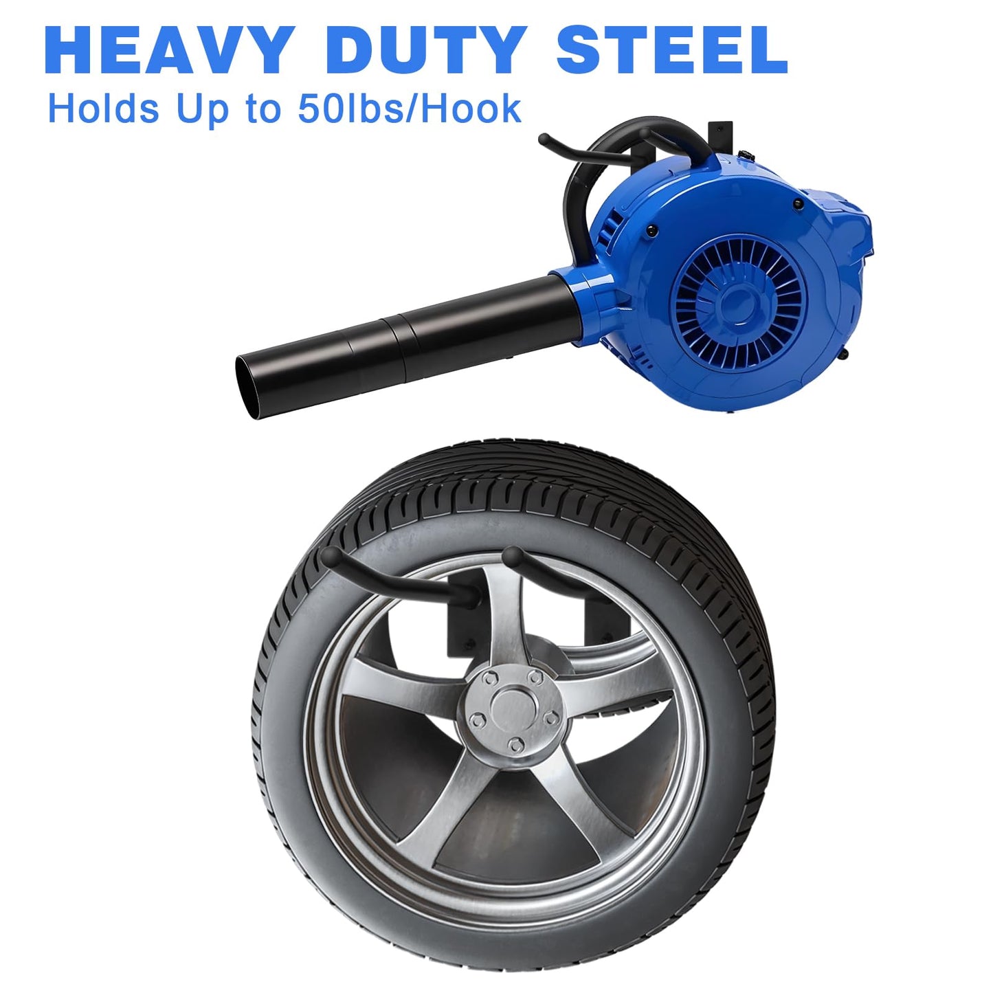 Garage Storage Mechanism Wall Mounted, Folding chair storage rack,Garden Tool Rack Manager Heavy-Duty Folding Chair, Suitablefor Car Tires, Ladders, Chairs, Strollers (Black (2-pack))