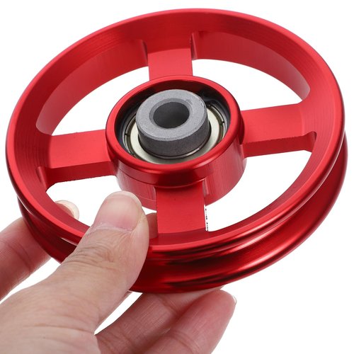 BESPORTBLE 6pcs Pulling Training Accessory Household Practical LAT Alloy Muscle Traction Curl Useful Fitness Durable Rotation Wheel Lift DIY Back Down Triceps Shoulder Cable Red Pulley Home