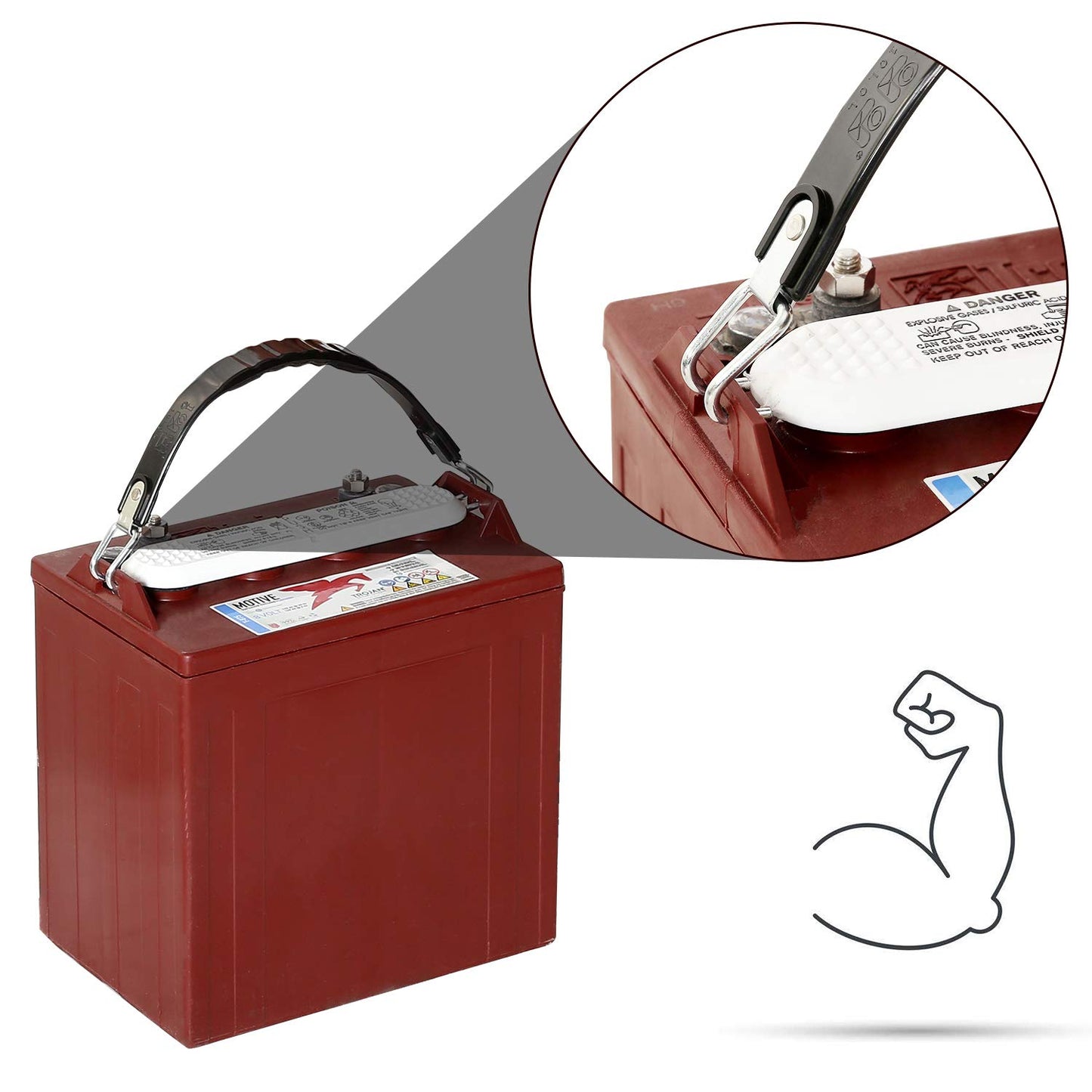 10L0L Golf Cart 2Pcs Battery Lifting Strap Universal Deep Cell Battery Carrier Strap Fit for Club Car, for EZGO and Other-Only for All Trojan Golf Cart Batteries