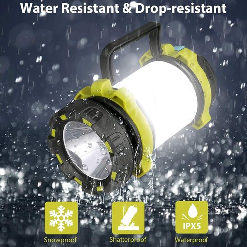 BOBKID Camping Lantern - Rechargeable LED Light with 1000LM, 6 Modes & IPX5 Waterproof - Green, 2 Pack