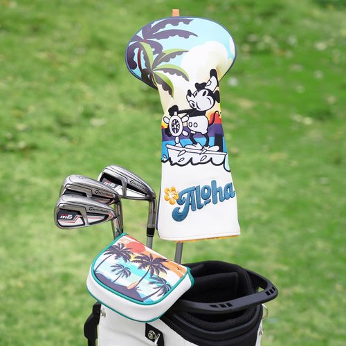 LZFAN Golf Putter Cover Half Mallet Golf Club Head Covers Protector Magnetic Closure for Scotty Cameron Taylormade Odyssey Club Headcover Coco