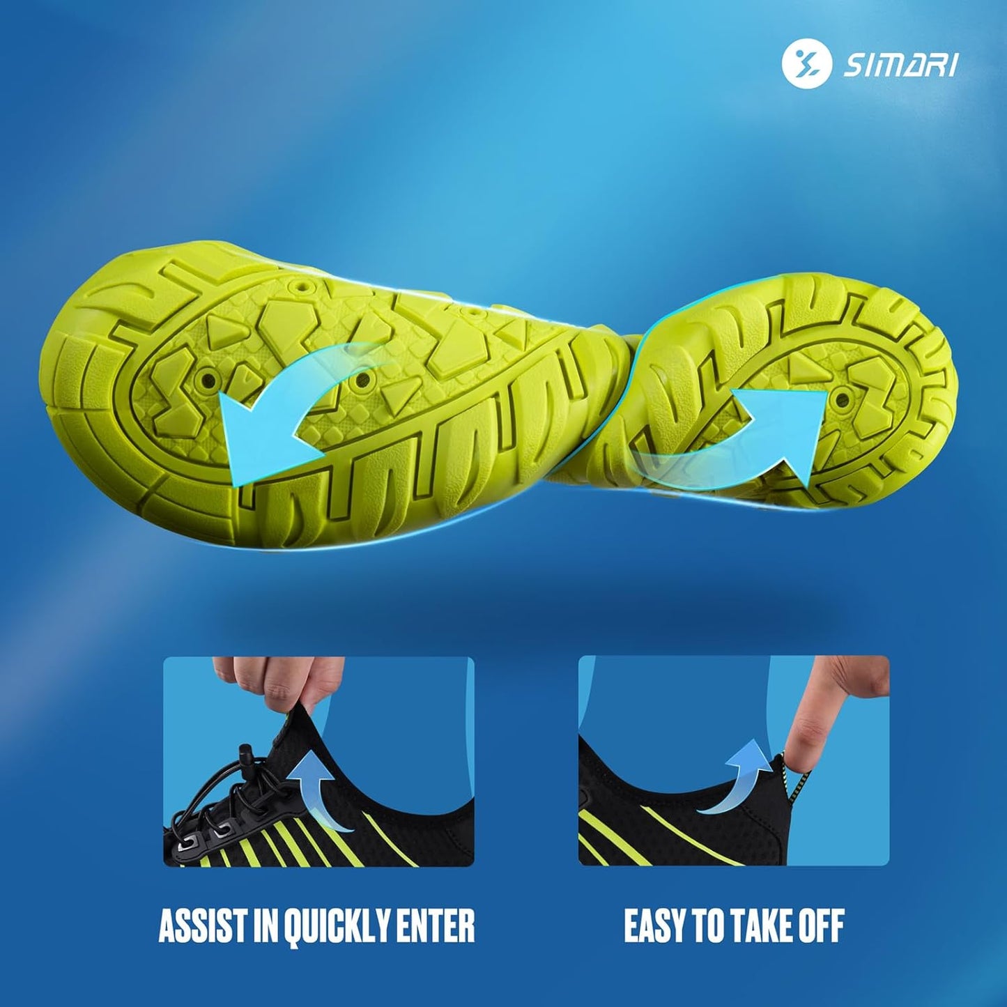 SIMARI Water Shoes - Quick-Dry Barefoot Aqua Socks | Lightweight Non-Slip Swim Shoes for Beach Sports