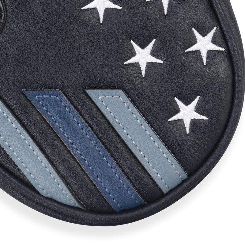 Craftsman Golf Blue Strips Stars Small Mid-Size Half Mallet Putter Head Cover Headcover Magnetic Closure (for Heel Shaft)