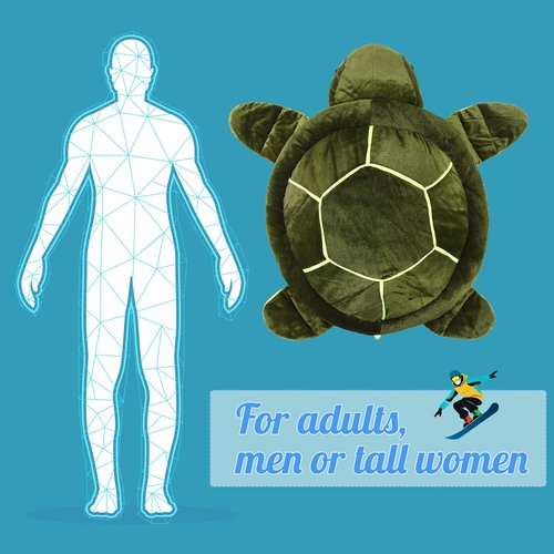 Hoemwarm Giant Turtle Butt Pad Cute Protection Hip Butt Pad Protective Gear for Skiing 43.31inch Large Size Turtle Protective Gear for Adults Protection