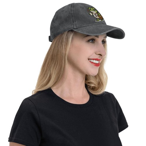 DEKIFNHG Tired Frog Baseball Cap for Men Women, Funny Adjustable Cotton Embroidered Dad Hat