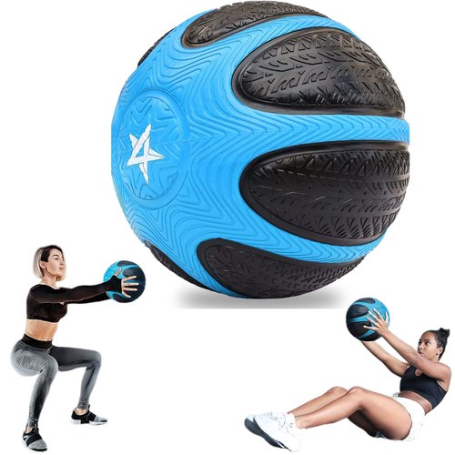 Yes4All Medicine Ball, Dual Texture Grip, Weighted Ball for Strength, Core & Balance Training, Non-Slip Rubber Shell, Multiple Sizes, 12 LB