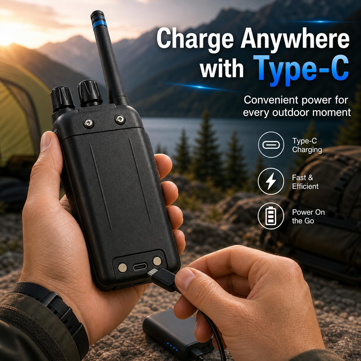 Baofeng Two Way Radios Long Range Walkie Talkies for Adults,16 Channel Handheld 2 Way Radio Rechargeable with Flashlight Li-ion Battery and Charger, 6 Pack