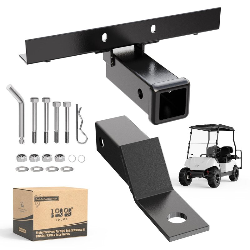 10L0L Deluxe Golf Cart Trailer Hitch and Receiver Kit, Bumper Hitch Compatible with/Replacement for Yamaha G14 and Drive G29 Golf Carts